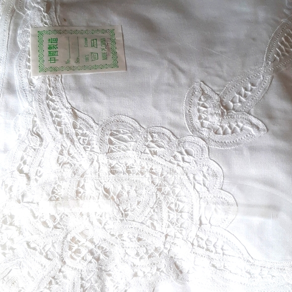 White Table Cloth Battenburg Lace Vintage NIB Oblong - Picture 10 of 10